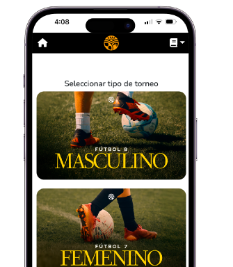 Vista de la app del torneo